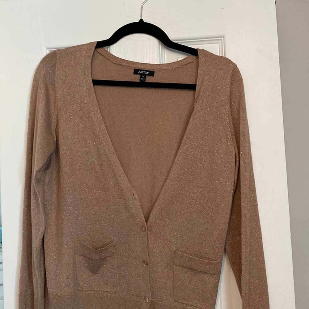 Beige sparkle cardigan, Apt 9, size M